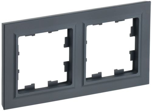 Рамка 2 поста IEK BRITE BR-M22-K53 графит, детальное фото