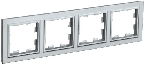 Рамка 4 поста IEK BRITE алюминий, картинка