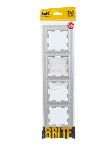 Рамка 4 поста IEK BRITE алюминий, изображение