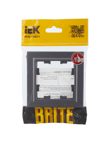 Рамка 1 пост IEK BRITE BR-M12-K46 сталь, крупный план