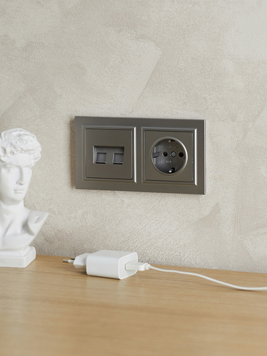 Рамка 2 поста IEK BRITE BR-M22-K46 сталь, изображение