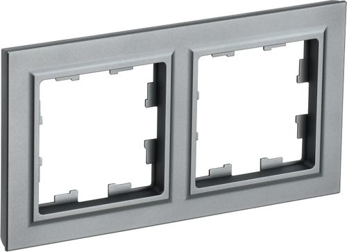 Рамка 2 поста IEK BRITE BR-M22-K46 сталь, вид