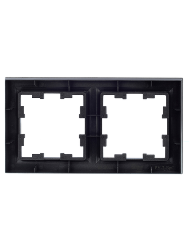Рамка 2 поста IEK BRITE BR-M22-K46 сталь, крупный план