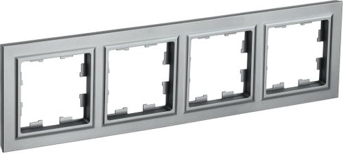 Рамка 4 поста IEK BRITE сталь, изображение