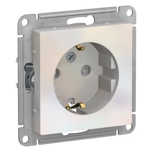 Розетка электрическая 1 пост Systeme Electric Atlas Design жемчужный, вид
