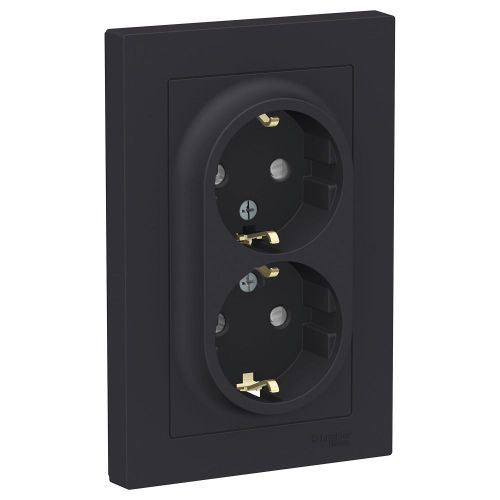 Розетка электрическая Systeme Electric Atlas Design 1240533 карбон, фото