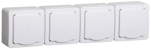 Розетка электрическая 4 поста IEK ГЕРМЕС PLUS белый, картинка