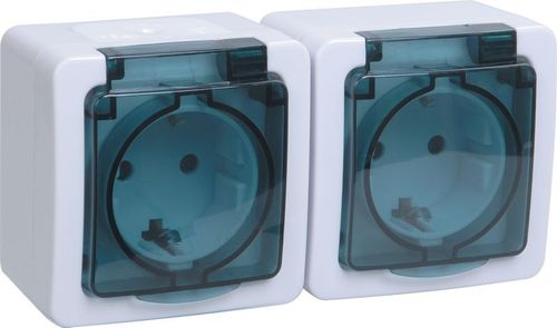 Розетка электрическая IEK ГЕРМЕС PLUS ERMP22-K03-16-54-EC белый, фото