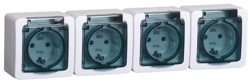 Розетка электрическая IEK ГЕРМЕС PLUS ERMP42-K03-16-54-EC белый, картинка
