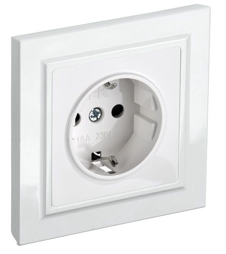 Розетка электрическая IEK BRITE BR-R14-16-K01-F белый, изображение