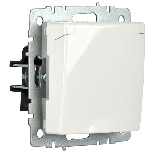 Розетка электрическая IEK BRITE BR-R16-16-44-K01 белый, детальное фото