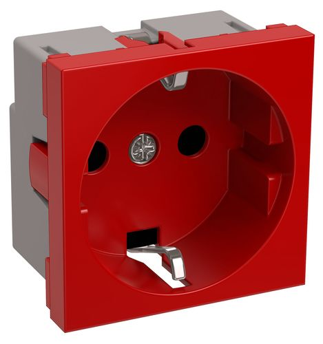 Розетка электрическая IEK Праймер CKK-40D-RSZK2-K04-K красный, картинка