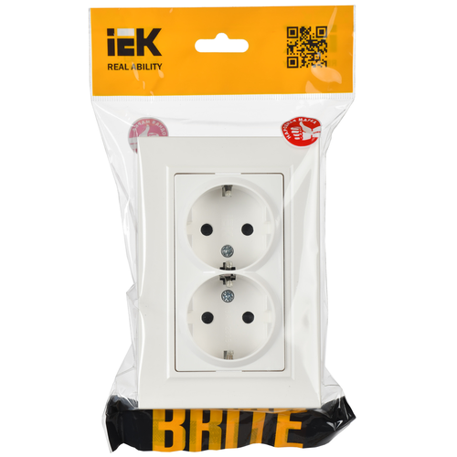 Розетка электрическая IEK BRITE BR-R24-16-K01-F белый, фотография