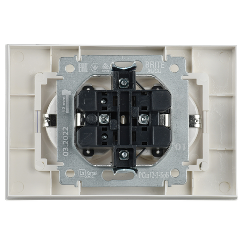 Розетка электрическая IEK BRITE BR-R24-16-K01-F белый, фотография