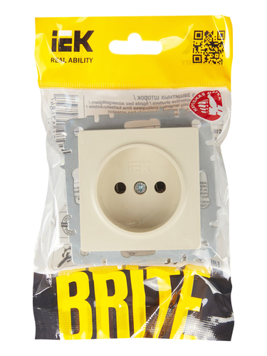 Розетка электрическая 1 пост IEK BRITE бежевый, картинка