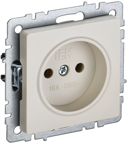 Розетка электрическая 1 пост IEK BRITE бежевый, изображение