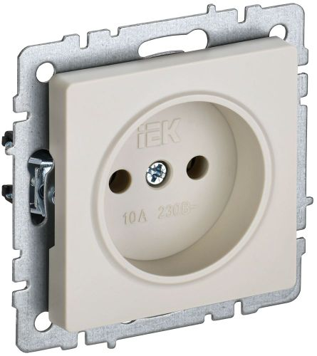 Розетка электрическая 1 пост IEK BRITE бежевый, вид