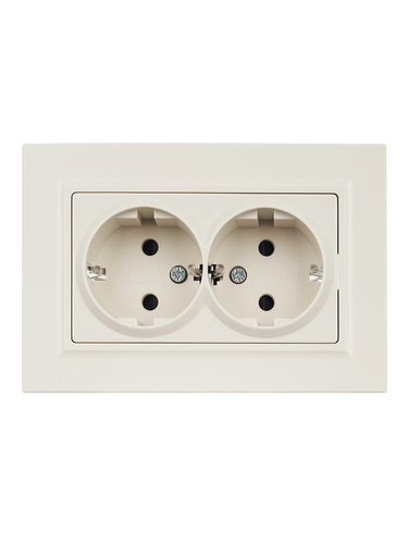 Розетка электрическая IEK BRITE BR-R24-16-K10-F бежевый, картинка