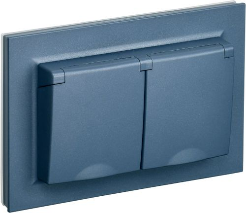 Розетка электрическая IEK BRITE BR-R26-16-44-K35-F маренго, изображение
