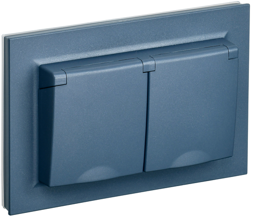 Розетка электрическая IEK BRITE BR-R26-16-44-K35-F маренго, фотография