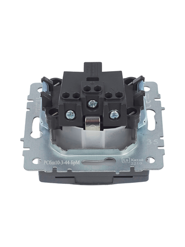 Розетка электрическая IEK BRITE BR-R16-16-44-K35 маренго, изображение