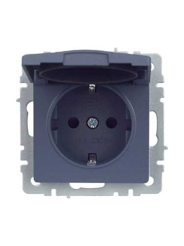 Розетка электрическая IEK BRITE BR-R16-16-44-K35 маренго, изображение