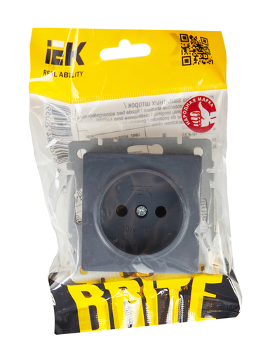 Розетка электрическая 1 пост IEK BRITE маренго, изображение