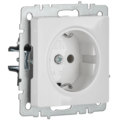 Розетка электрическая IEK BRITE BR-R11-16-K01 белый, детальное фото