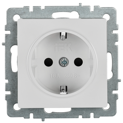 Розетка электрическая IEK BRITE BR-R14-16-K01 белый, вид