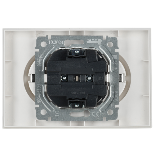 Розетка электрическая IEK BRITE BR-R21-16-K01-F белый, детальное фото