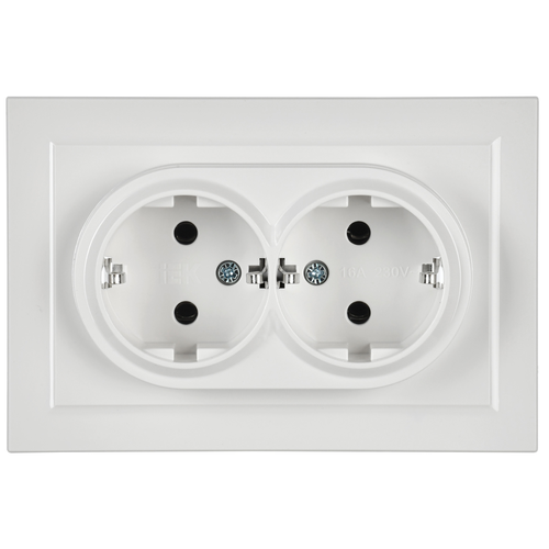 Розетка электрическая IEK BRITE BR-R21-16-K01-F белый, фото