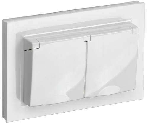 Розетка электрическая IEK BRITE BR-R26-16-44-K01-F белый, вид