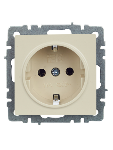 Розетка электрическая IEK BRITE BR-R11-16-K10 бежевый, изображение