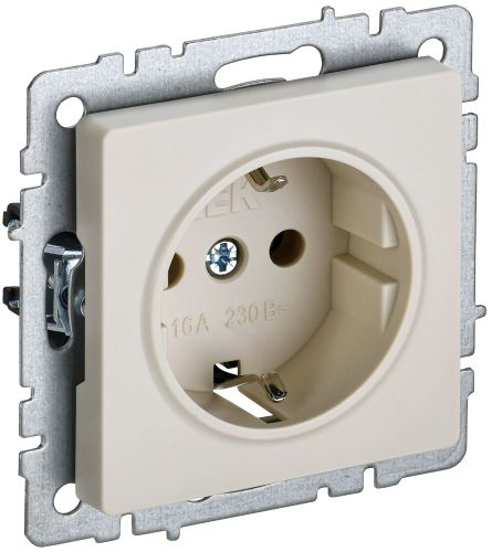 Розетка электрическая IEK BRITE BR-R11-16-K10 бежевый, фотография