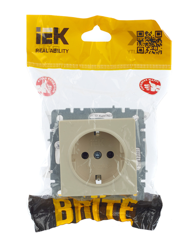Розетка электрическая IEK BRITE BR-R11-16-K10 бежевый, детальное фото