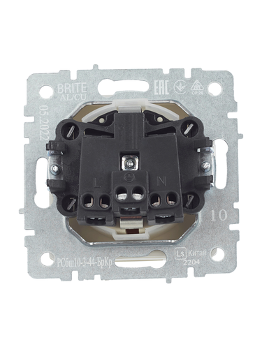Розетка электрическая IEK BRITE BR-R16-16-44-K10 бежевый, изображение