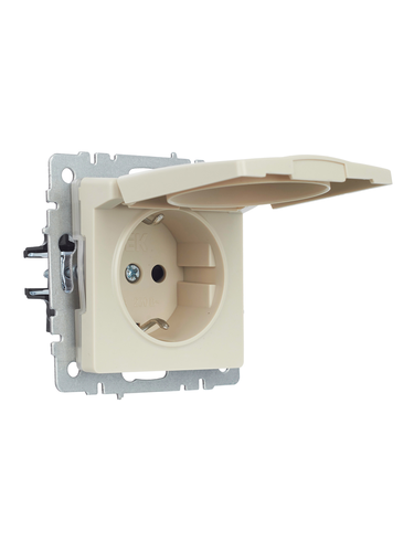 Розетка электрическая IEK BRITE BR-R16-16-44-K10 бежевый, детальное фото