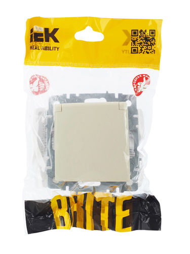 Розетка электрическая IEK BRITE BR-R16-16-44-K10 бежевый, картинка