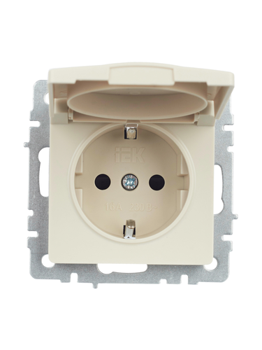 Розетка электрическая IEK BRITE BR-R16-16-44-K10 бежевый, фотография
