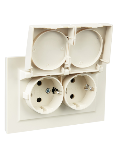 Розетка электрическая IEK BRITE BR-R26-16-44-K10-F бежевый, фото
