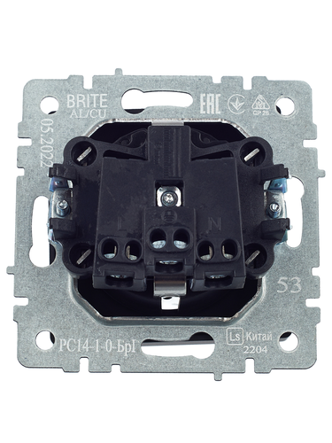 Розетка электрическая IEK BRITE BR-R14-16-K53 графит, фото