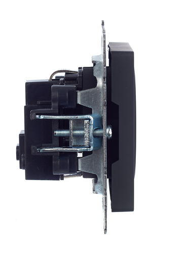 Розетка электрическая IEK BRITE BR-R14-16-K53 графит, изображение