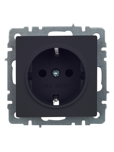 Розетка электрическая IEK BRITE BR-R14-16-K53 графит, детальное фото