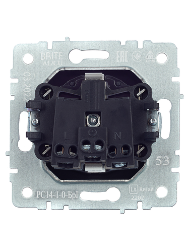 Розетка электрическая IEK BRITE BR-R14-16-K53 графит, детальное фото