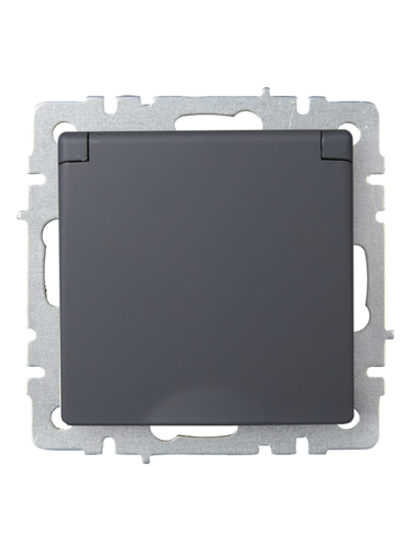 Розетка электрическая IEK BRITE BR-R16-16-K53 графит, картинка