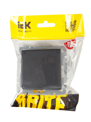 Розетка электрическая IEK BRITE BR-R16-16-K53 графит, фотография