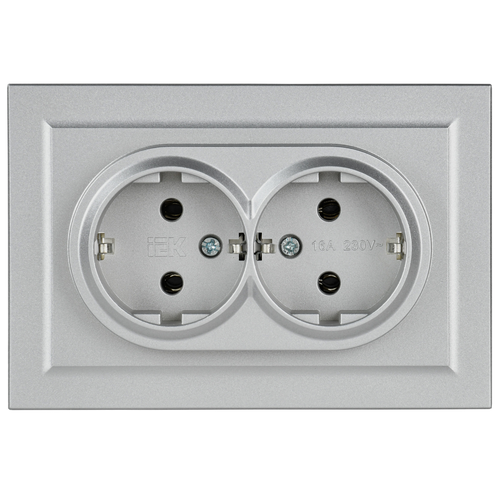 Розетка электрическая IEK BRITE BR-R21-16-K47-F алюминий, вид