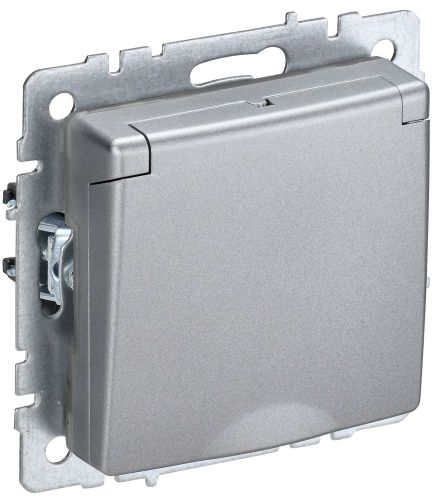 Розетка электрическая IEK BRITE BR-R16-16-44-K47 алюминий, вид