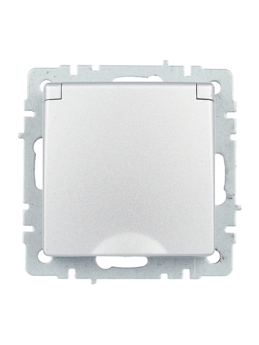 Розетка электрическая IEK BRITE BR-R16-16-44-K47 алюминий, детальное фото