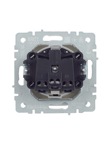 Розетка электрическая IEK BRITE BR-R16-16-44-K47 алюминий, детальное фото